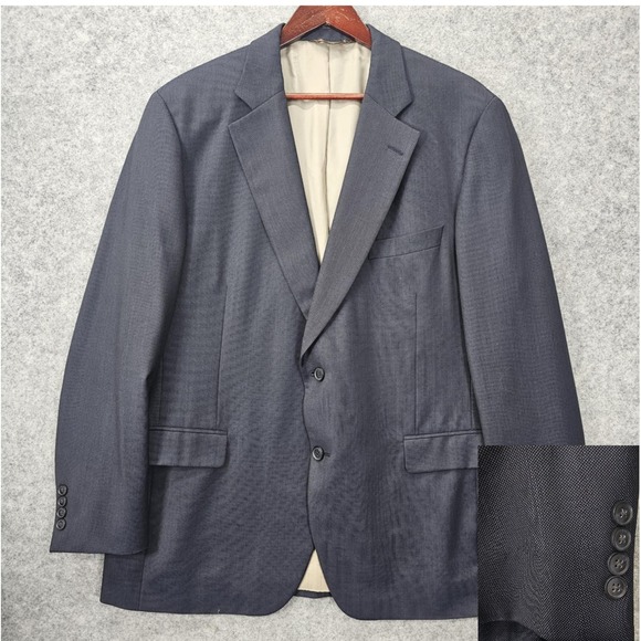 Paul Stuart Blazer Mens 44 Long M Navy Wool Italian Preppy Ivy Formal Stuart III